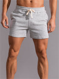Men's Summer Super Soft Fitness Loose Elastic Waist Cotton Shorts