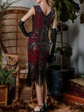 Women's Dazzling Sequins Beaded 1920s Vintage Dress for Cocktail Party