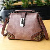 Women's Retro Vintage Buckle Lock Shoulder Bags