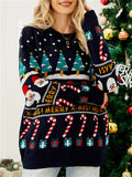 Christmas Style Print Pullover Extra Warm Fashion Women Knitted Sweater for Party