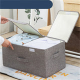 Foldable Storage Box With Double Lids And Compartments