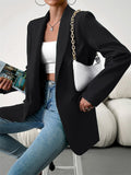 Temperament Open Front Office Blazer Coat for Lady