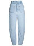 Super Cool Simple Style Harem Pants Extra Loose Women Denim Jeans for All Season