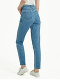 Daily Casual Style Washed Effect Slim Fit Harem Pants Denim Jeans for Women