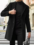Men's Winter Slim Fit Lapel Collar Warm Mid-length Blazer Coat