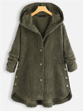 Women's Winter Comfy Hooded Corduroy Coat