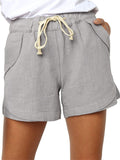 Women's Summer Comfortable Cotton Drawstring Beach Shorts