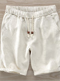 Casual Men's Solid Color Linen Shorts