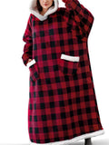 Unisex Super Warm Fleece Pullover Hoodie Blanket Sweatshirt With Large Front Pockets