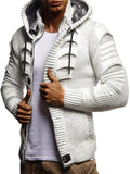 Stylish Casual Button Knitted Hooded Sweater