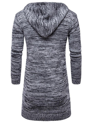 Men's Knitted Long Sleeve Hooded Cardigan