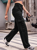 Women's Cool Loose Wide Leg Cargo Denim Pants