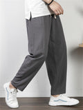 Retro Style Loose Cotton And Linen Casual Men's Plus Size Trousers