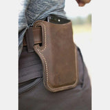 Men's Vintage Leather Waist Holster Phone Bag