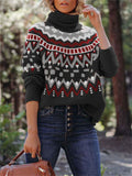 Vintage Striped Patchwork Halloween Lady Knit Sweaters