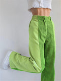 Fashionable Zipper Up Solid Color Corduroy Wide Leg Bootcut Pants