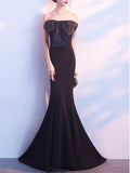 Strapless Off the Shoulder Evening Gown Dress for Women