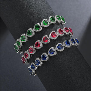 Heart-Shaped Crystal Zircon Stone Bracelet