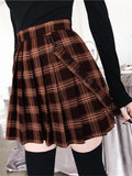 Women's Sexy Tartan Plaid Pleated Mini Skirt