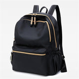 Fashionable Casual Gold-Tone Hardware Multi-Pocket Lightweight Backpack