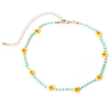 Women's Creative Small Beads Woven Flowers Necklace