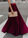 Graceful Solid Color High Waist Swing Skirts