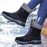 Winter Warm Plush Waterproof Suede Snow Boots for Women