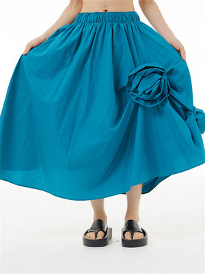 Lady Novel Summer Flower-decorated Slimming Skirts