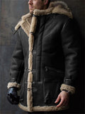Loose Solid Color Pocket Warm Hooded Thick Coat
