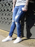 Fashion Simple Skinny Stretchy Ripped Jeans for Male