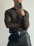 Sexy Long Sleeve Mens Lace Shirt