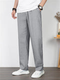 Men's Front Zipper Design Stylish Loose Straight-Leg Pants