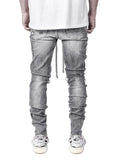 Men's Slim Fit Ripped Distressed Destroyed Biker Jeans Demin Pants