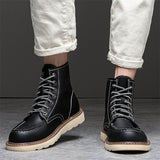 Men's Autumn Winter Vintage Plus Size Cargo Boots