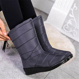Women's Tassel Zipper Waterproof Warm Snow Boots