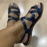 Women's Open Toe Cross Straps Flat Summer Sandals