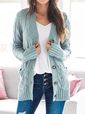 Women's Button Down Sweater Cardigan with Pockets