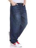 Loose-Fit Faded Effect Classic Pocket Wide-Leg Full-Length Jeans