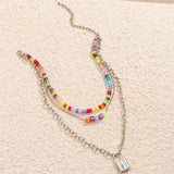 Coloured Acrylic Trending Ethnic Beaded Women's Necklace