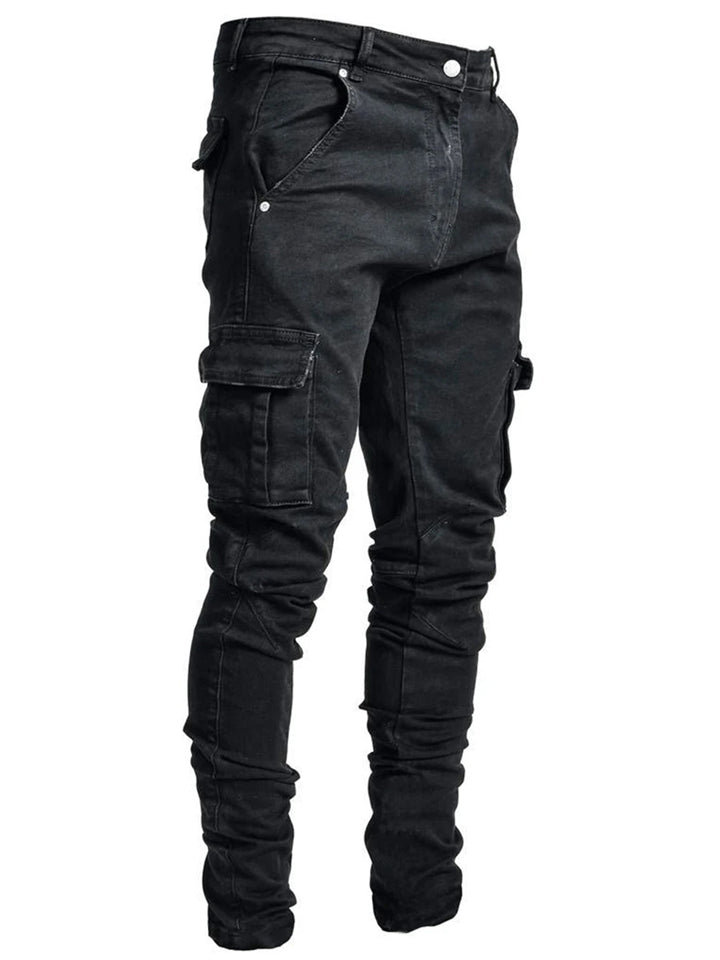 Super Cool Tight Cargo Jeans With Side Pockets For Men