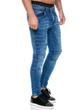 Casual Simple Style Fit Solid Color Washed Effect Jeans With Pockets