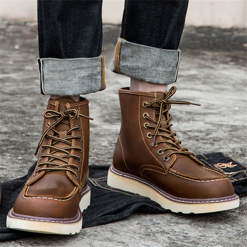Men's Autumn Winter Vintage Plus Size Cargo Boots