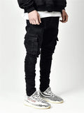 Super Cool Tight Cargo Jeans With Side Pockets For Men