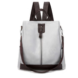 Simple Design PU Leather Zipper Travel Backpack