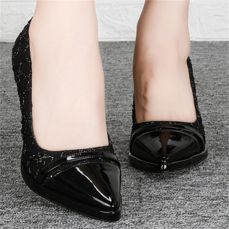 Pointed Toe Slip-On High Heel Dress Shoes