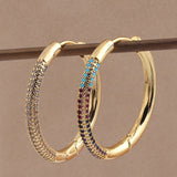 Gold Circle Brilliant Simple Classy Women's Earrings