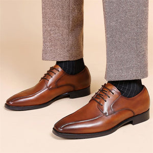 Lace-Up Business Casual Square Toe Shoes For Men