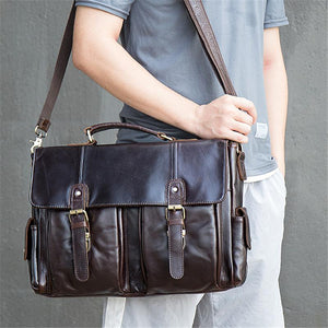 Mens Vintage Fashion Large Capacity Business Handbags Crossbody Bags