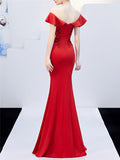 Elegant Off Shoulder Applique Sweetheart Neckline Dress for Formal Party