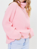 Winter High Collar Candy Color Knitted Sweaters for Sweet Lady